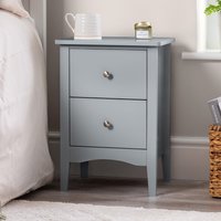 2 Drawer Bedside Cabinet Table - Grey