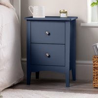 2 Drawer Bedside Cabinet Table - Navy Blue