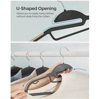 SONGMICS Non-Slip Plastic Hangers, Coat Hangers - Black / 0.5cm / 1.68kg