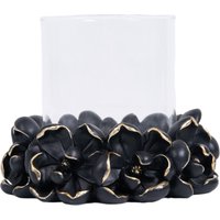 Magnolia Glass Candle Holder - Black