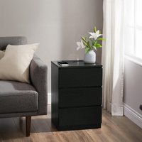 VASAGLE Set of 2 Charging Bedside Table - Black / 59cm