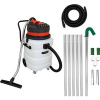 90L Wet and Dry Vacuum With Gutter Vacuum Poles and 5m Hose - Silver