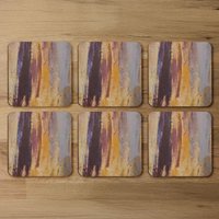 Abstract Grunged Paint Coaster - Orange