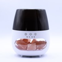 Salt Stone Flame Effect Aroma Diffuser with Color Change Timer - Black