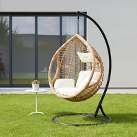 Goa Natural Rattan Effect Hanging Chair - Brown