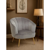 Yolanda Grey Velvet Chair - Grey