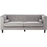 Felisa 3 Seat Grey Velvet Sofa - Grey