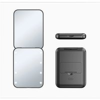 LED Lighted Makeup Mirror 3X Magnification Compact Folding - Black