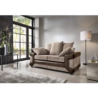 Falcon 3 and 2 Seater Sofa Set Jumbo Cord Fabric - Brown & Coffee / 170cm