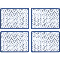 Blue Rose Set Of Four Placemats - Blue
