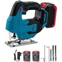 21V Cordless Jigsaw Electric Woodworking Tool - Blue