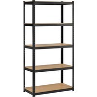 5-Tier Boltless Storage Shelves - Black