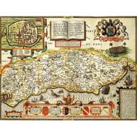 Sussex Historical Map 1000 Piece Jigsaw Puzzle (1610) - Neutral