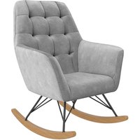 LS Raven Nursery Rocking Chair Velvet - Grey