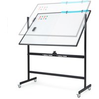 Mobile Whiteboard with Grid Patter Board - Black