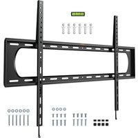 Large Ultra Slim Flat to Wall TV Bracket with Spirit Level - Black / 100cm