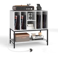 Turntable Table with Charging Station - White