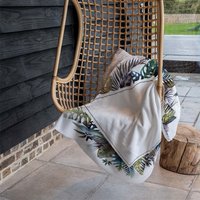 Square Tropical Border Blanket - Green
