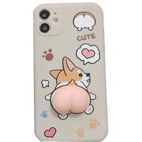 , Corgi Stress Relief Fidget Phone Case for iPhone - White / iPhone XR , Corgi Stress Relief Fidget Phone Case for iPhone - White / iPhone XR