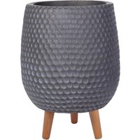 Indoor Planter On Legs, Tapered Round Pot Plant Stand - Dark grey / 19l