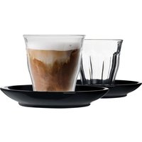 220ml Picardie Mismatched Coffee Cup Saucer 12pc Set - Black