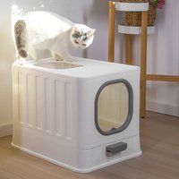 Kitty Litter Box Fully Enclosed Anti-Splashing - Grey