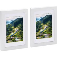 Photo Frames with 4x6" Mount - 5x7" - White - Pack of 2 - White