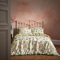 Liberty Floral Birds Luxury Cotton Duvet Cover Set - Stone / Double
