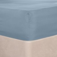 Plain Fitted Bed Sheet - Blue / King / Polyester