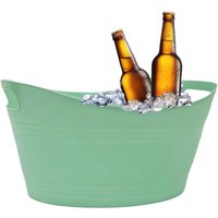 Small Green Plastic Ice Bucket With Handles Drink Cooler Tub Party - Pastel Green