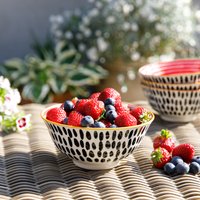 Swirl 4-Piece Ceramic Bowl Set - Red
