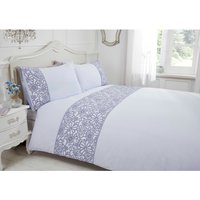 Butterfly Polycotton Duvet Set Double With Pillowcase - Grey / Superking