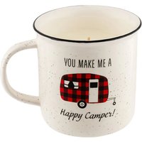 Happy Camper Ceramic Mug Candle 13oz - White