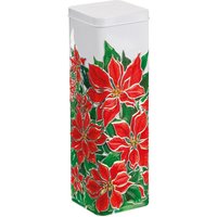Poinsettia Chocolate Chip Shortbread Tin - Red, White, Green