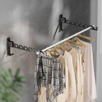 2Pcs Wall Mounted Clothes Drying Racks - Black