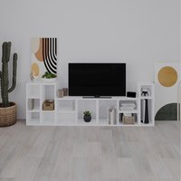 Combayn Modern Big Low Freestanding Bookcase - White