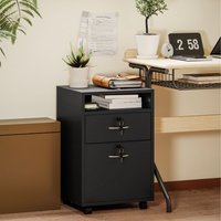 HOMCOM Filing Cabinet With Drawer - Black