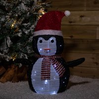 Pop up Christmas Penguin with Static and Flashing LEDs - Black