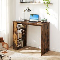Computer Desk Study Desk with Bookshelf - Brown