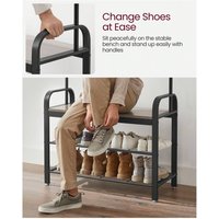 VASAGLE 4-in-1 Coat Rack with Shoe Storage Bench - Brown