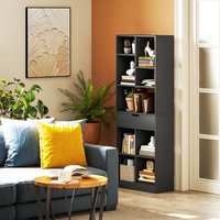 HOMCOM Freestanding Bookcase Display Shelf with Drawer - Black