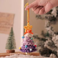 Gradient Yarn Hand Crocheted Christmas Tree Pendant - Dark Purple Gradient