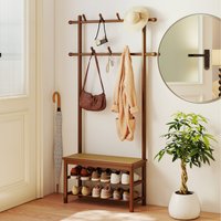 Bamboo Coat Rack - Brown