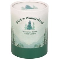 Winter Wonderland Candle with Tree Scene Hour Burn Cozy Decor - White