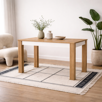 Hjorring Medium Extending Dining Table - White Gloss and Natural Oak - White and Natural
