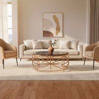 Alvaro Black Marble and Rose Gold Coffee Table - Black
