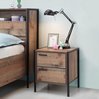 Stretton Two Drawer Bedside Table - Brown