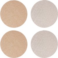 Geome Set of 4 Reversible Gold And Silver Glitter Placemats - Silver, Gold