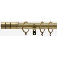 Antqiue Brass 28mm Barrel Fixed Length Metal Curtain Pole - Antique Brass / 440cm