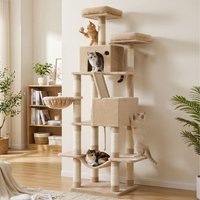 Feandrea Tall Multi Cat Tree with 13 Scratching Posts - Brown